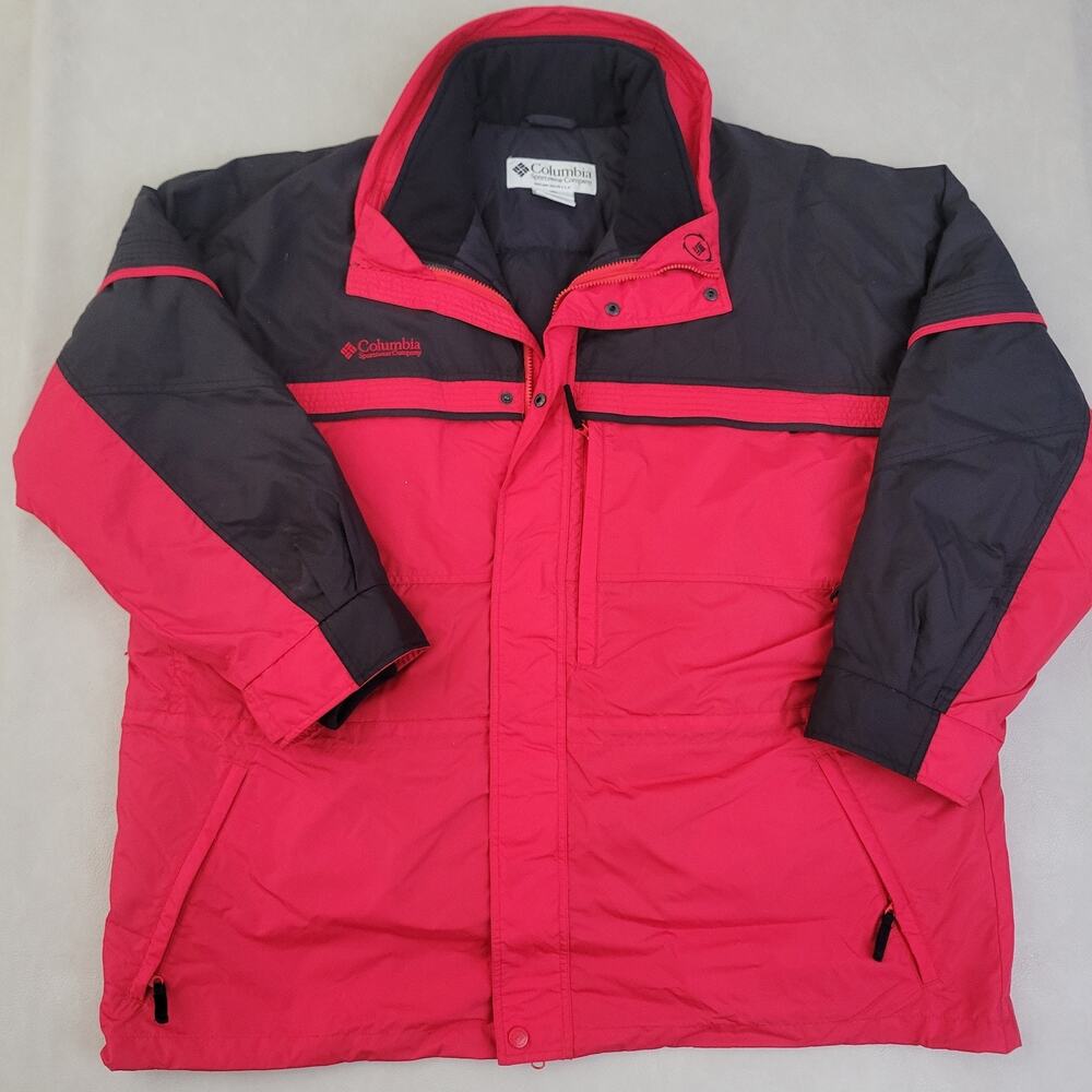 Columbia Mens Vintage 90s Gizzmo Ski Jacket Size 3XL Red Black Zip Up Snow
